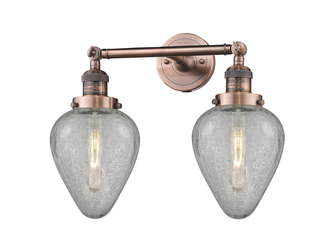 Innovations Franklin Restoration 208-AC-G165-LED Bath Vanity Light 17 in. wide - Antique Copper