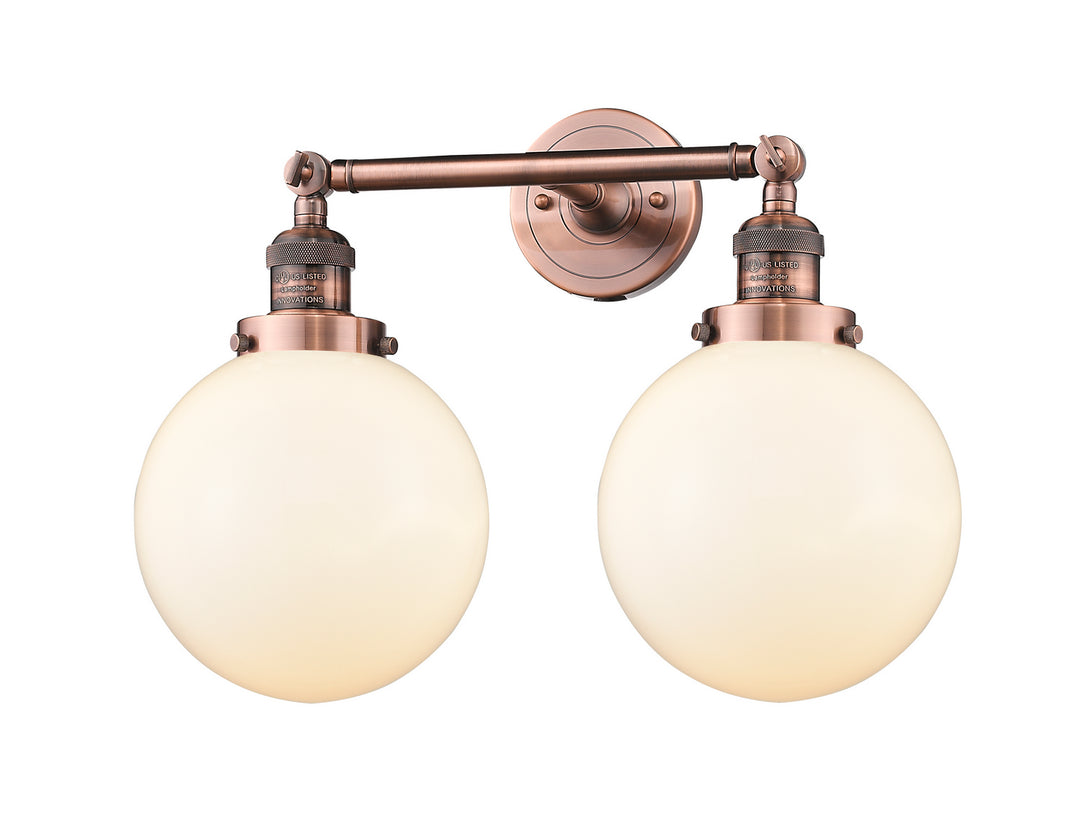 Innovations Franklin Restoration 208-AC-G201-8-LED Bath Vanity Light 19 in. wide - Antique Copper