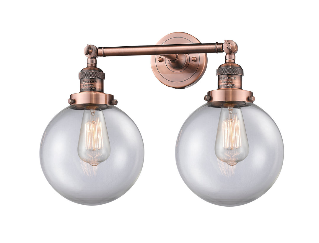 Innovations Franklin Restoration 208-AC-G202-8 Bath Vanity Light 19 in. wide - Antique Copper