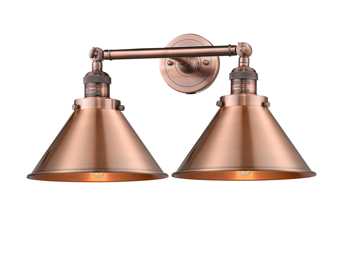 Innovations Franklin Restoration 208-AC-M10-AC Bath Vanity Light 19 in. wide - Antique Copper