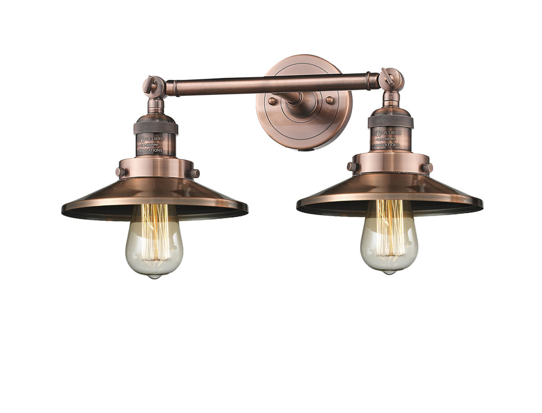 Innovations Franklin Restoration 208-AC-M3-LED Bath Vanity Light 18 in. wide - Antique Copper