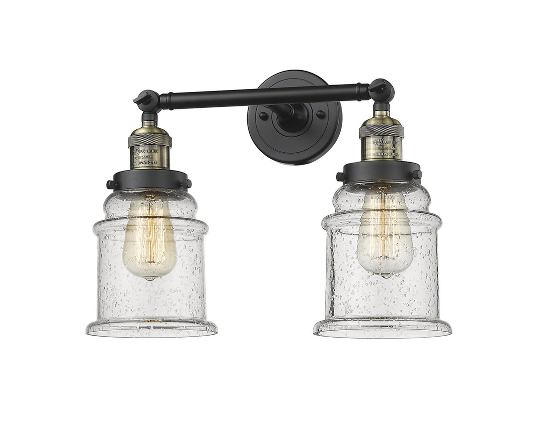 Innovations Franklin Restoration 208-BAB-G184 Bath Vanity Light 17 in. wide - Black Antique Brass