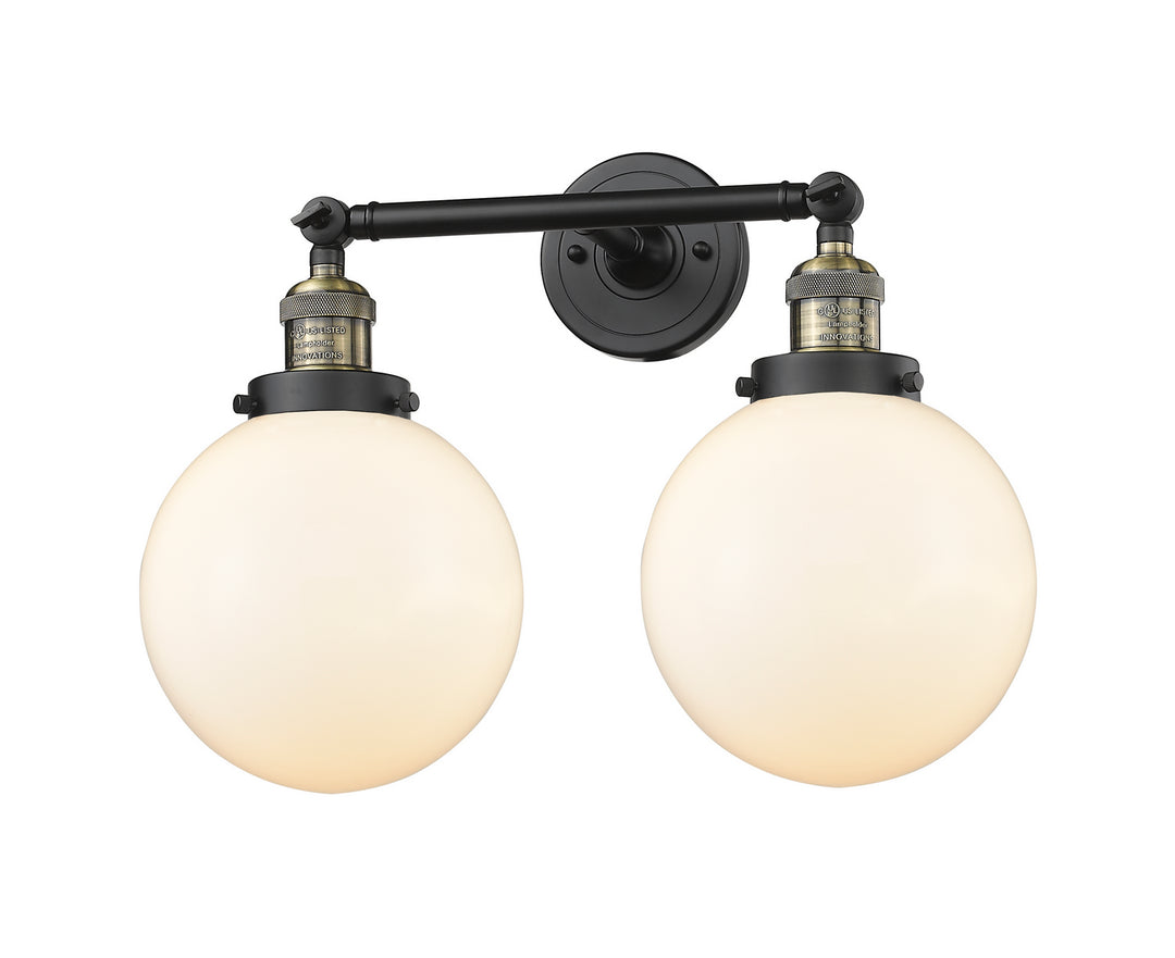 Innovations Franklin Restoration 208-BAB-G201-8 Bath Vanity Light 19 in. wide - Black Antique Brass