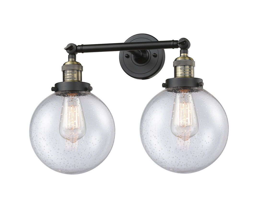 Innovations Franklin Restoration 208-BAB-G204-8-LED Bath Vanity Light 19 in. wide - Black Antique Brass