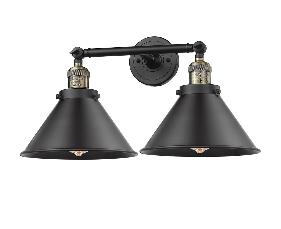 Innovations Franklin Restoration 208-BAB-M10-BK Bath Vanity Light 19 in. wide - Black Antique Brass