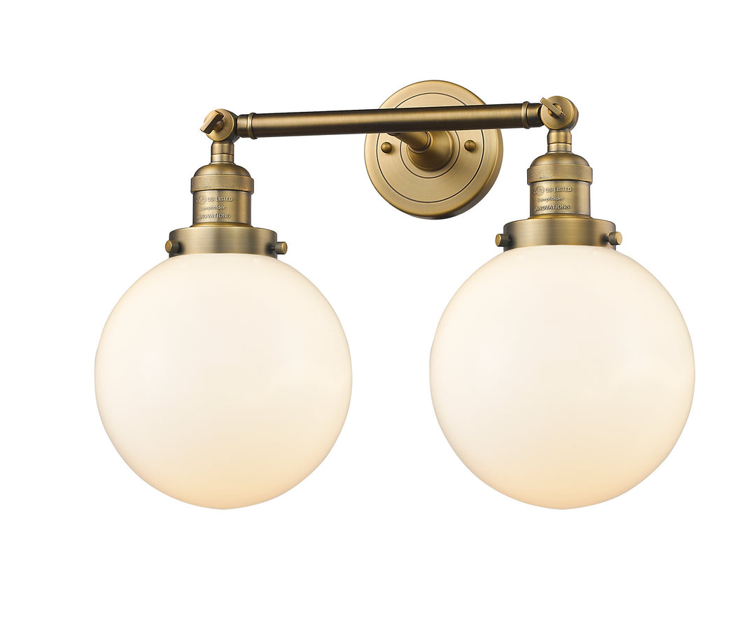 Innovations Franklin Restoration 208-BB-G201-8 Bath Vanity Light 19 in. wide - Brushed Brass