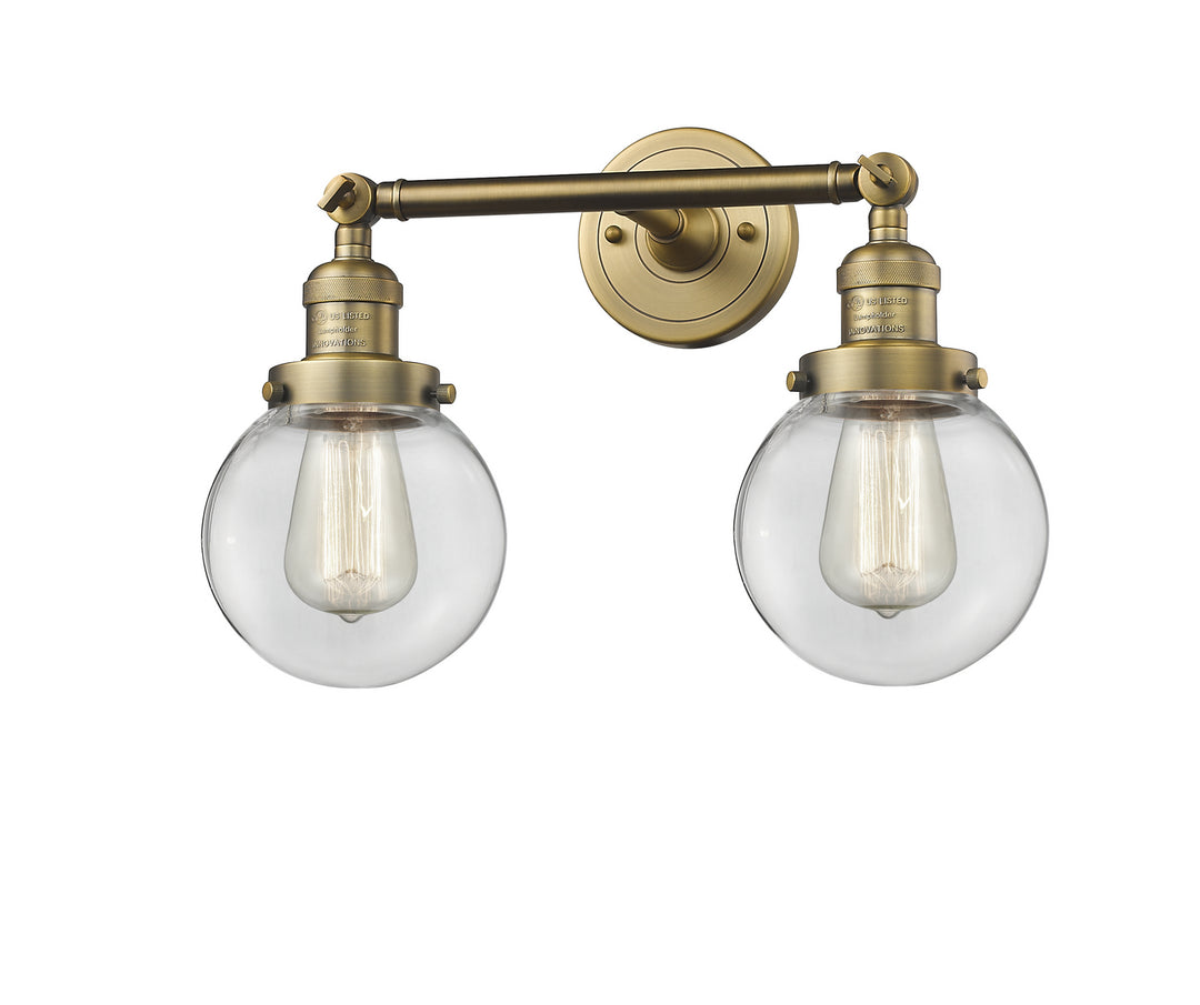 Innovations Franklin Restoration 208-BB-G202-6-LED Bath Vanity Light 17 in. wide - Brushed Brass