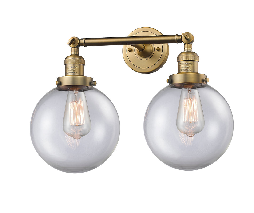 Innovations Franklin Restoration 208-BB-G202-8 Bath Vanity Light 19 in. wide - Brushed Brass