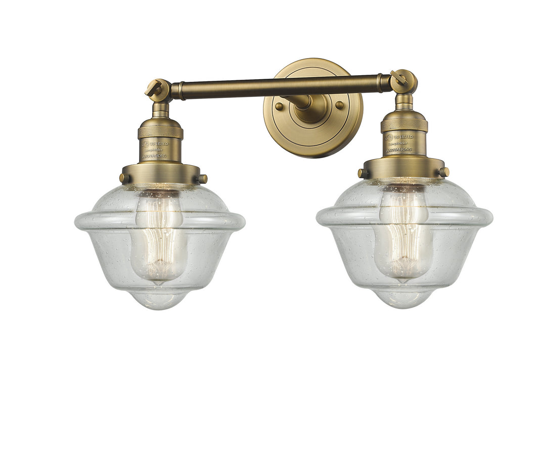 Innovations Franklin Restoration 208-BB-G534 Bath Vanity Light 17 in. wide - Brushed Brass