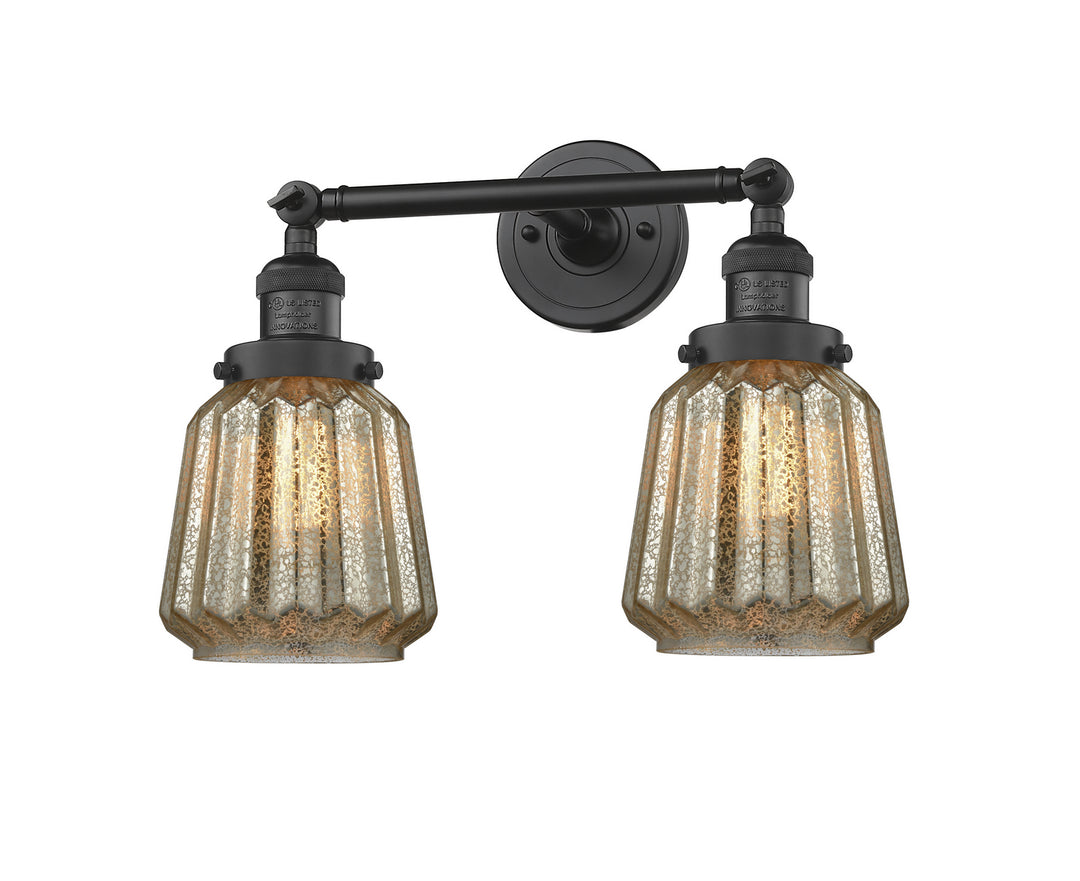 Innovations Franklin Restoration 208-BK-G146-LED Bath Vanity Light 16 in. wide - Matte Black