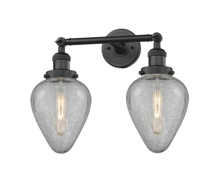 Innovations Franklin Restoration 208-BK-G165 Bath Vanity Light 17 in. wide - Matte Black