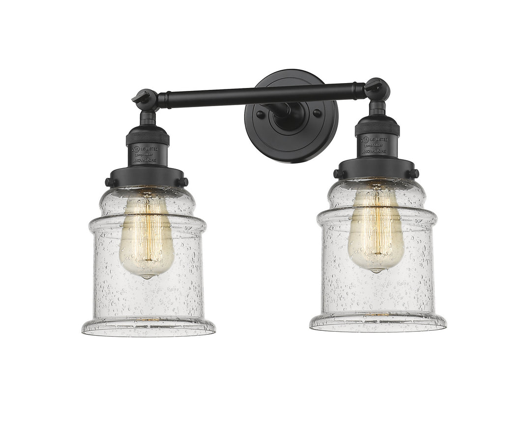 Innovations Franklin Restoration 208-BK-G184 Bath Vanity Light 17 in. wide - Matte Black