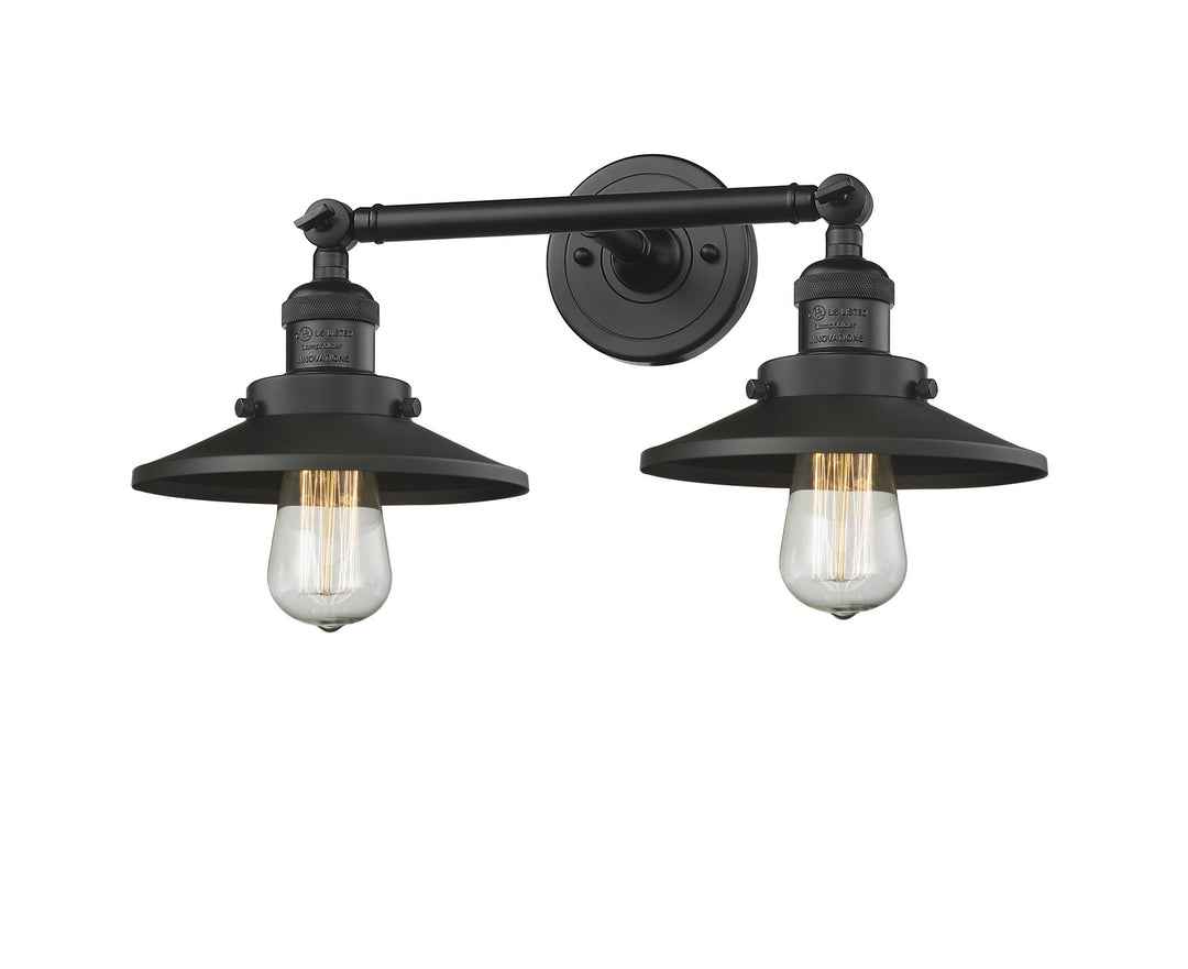 Innovations Franklin Restoration 208-BK-M6 Bath Vanity Light 18 in. wide - Matte Black