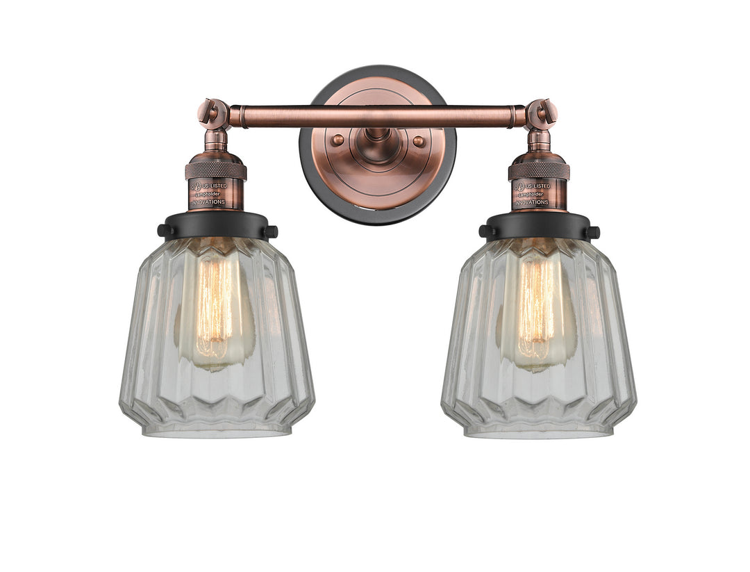 Innovations Franklin Restoration 208BP-ACBK-G142 Bath Vanity Light 16 in. wide - Antique Copper