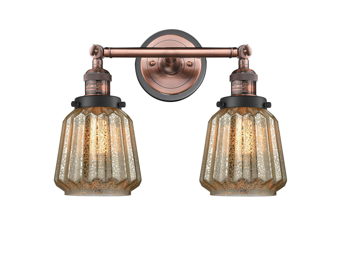 Innovations Franklin Restoration 208BP-ACBK-G146 Bath Vanity Light 16 in. wide - Antique Copper