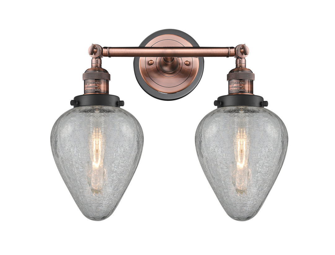 Innovations Franklin Restoration 208BP-ACBK-G165 Bath Vanity Light 17 in. wide - Antique Copper