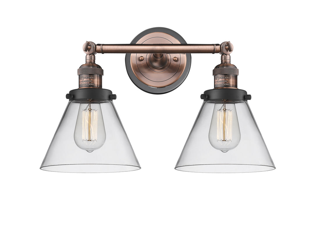 Innovations Franklin Restoration 208BP-ACBK-G42 Bath Vanity Light 18 in. wide - Antique Copper