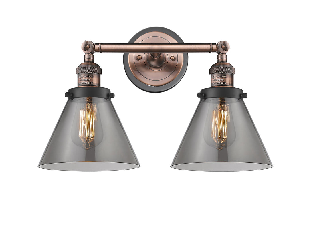 Innovations Franklin Restoration 208BP-ACBK-G43 Bath Vanity Light 18 in. wide - Antique Copper