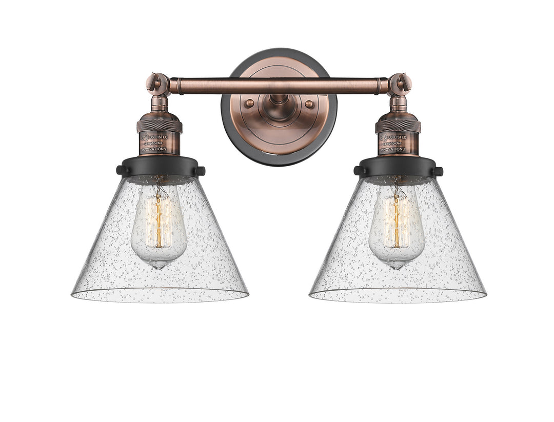 Innovations Franklin Restoration 208BP-ACBK-G44 Bath Vanity Light 18 in. wide - Antique Copper