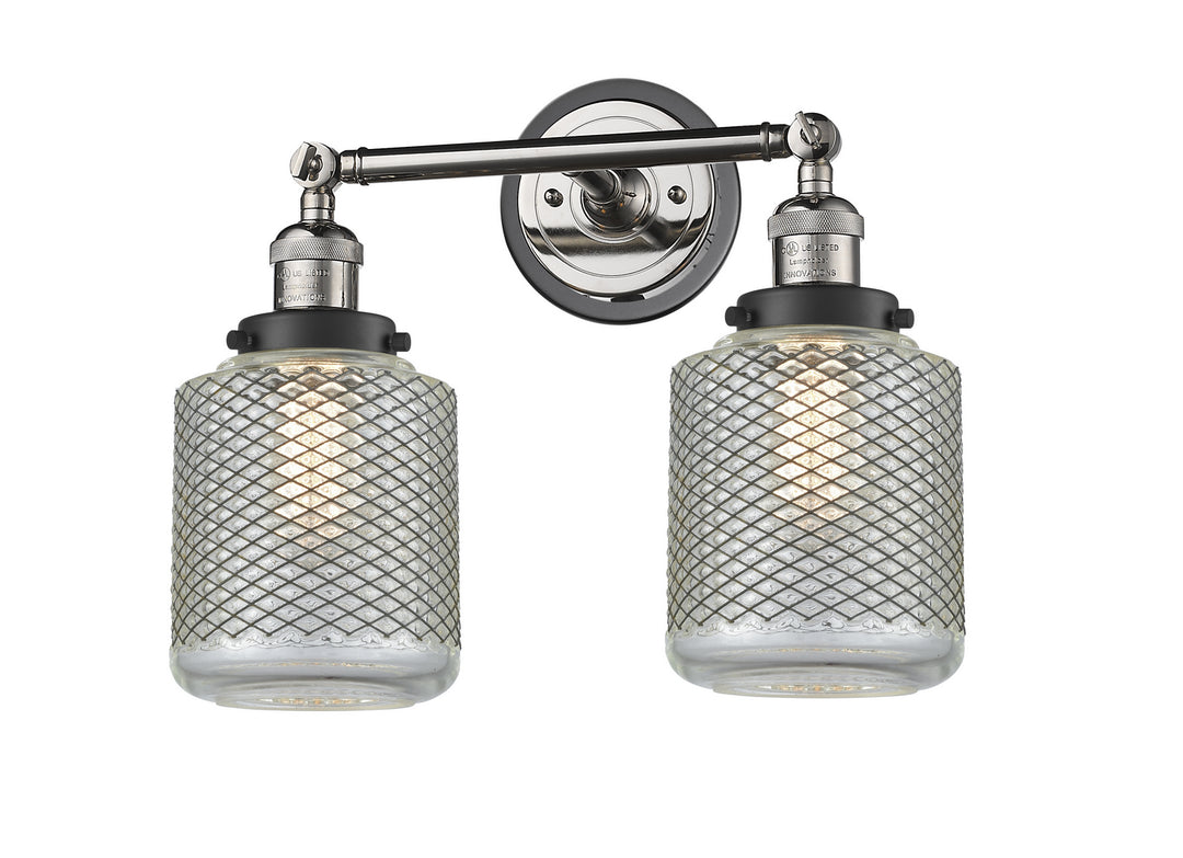 Innovations Franklin Restoration 208BP-PNBK-G262 Bath Vanity Light 16 in. wide - Polished Nickel