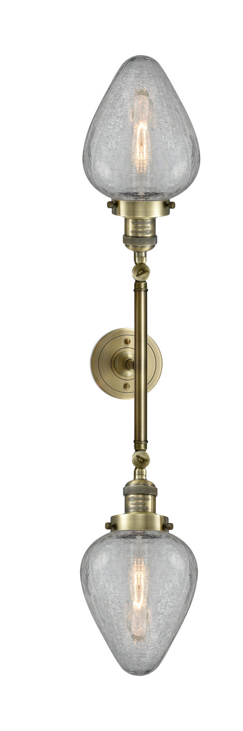 Innovations Franklin Restoration 208L-AB-G165 Bath Vanity Light 7 in. wide - Antique Brass