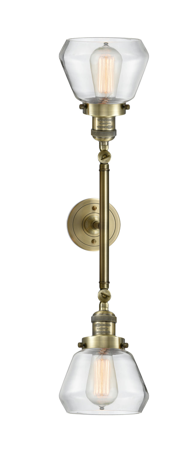 Innovations Franklin Restoration 208L-AB-G172 Bath Vanity Light 7 in. wide - Antique Brass