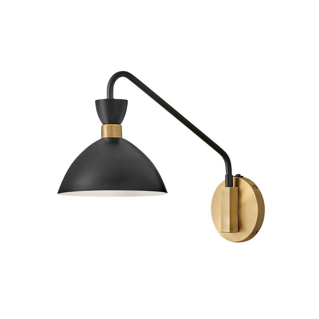 Lark Lighting 83250BK-HB  Simon Lamp Black With Heritage Brass