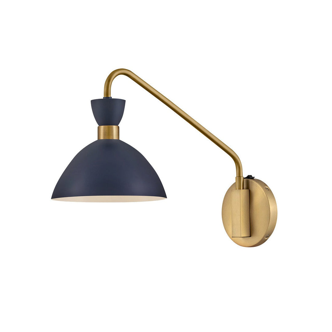 Lark Lighting 83250MV-HB  Simon Lamp Matte Navy With Heritage Brass