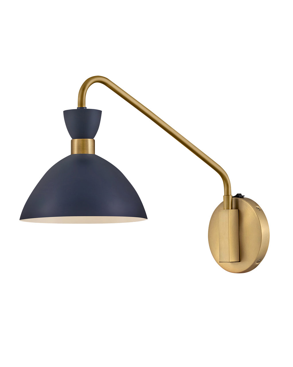 Lark Lighting 83250MV-HB  Simon Lamp Matte Navy With Heritage Brass