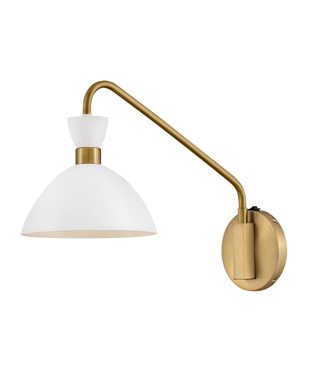 Lark Lighting 83250MW-HB  Simon Lamp Matte White With Heritage Brass