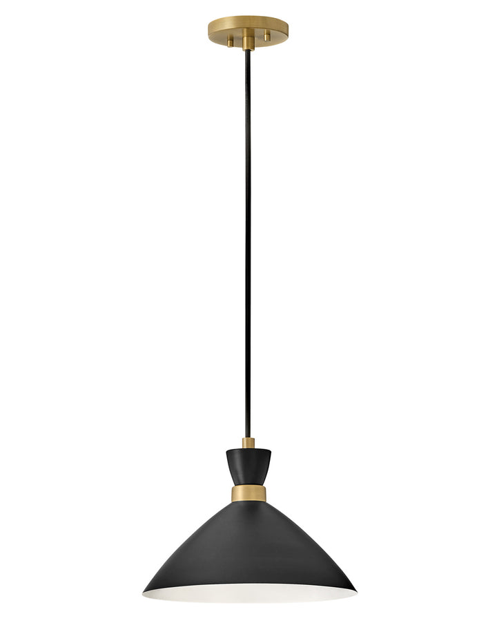 Lark Simon 83257BK-HB Pendant Light - Black with Heritage Brass