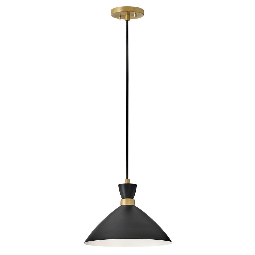 Lark Simon 83257BK-HB Pendant Light - Black with Heritage Brass