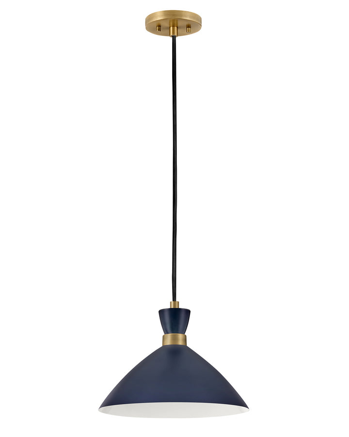 Lark Simon 83257MV-HB Pendant Light - Matte Navy with Heritage Brass