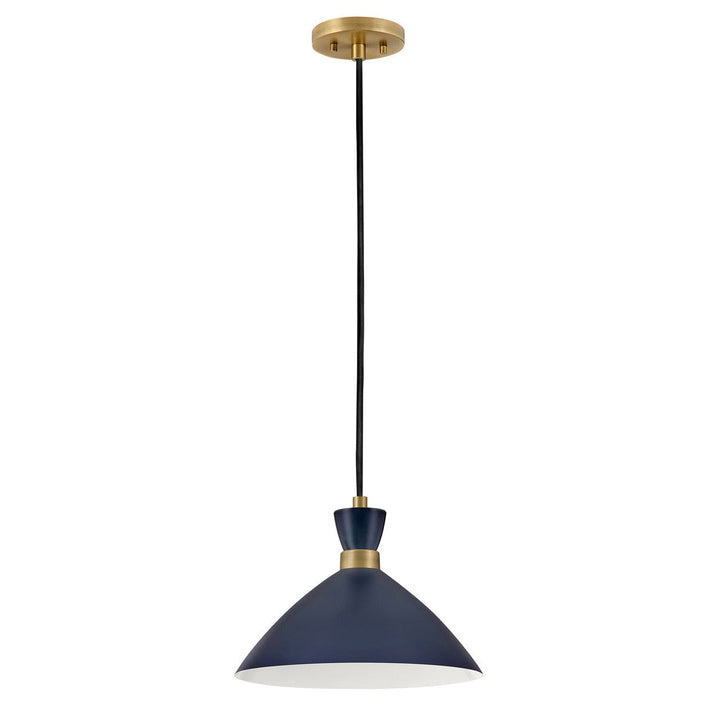 Lark Simon 83257MV-HB Pendant Light - Matte Navy with Heritage Brass