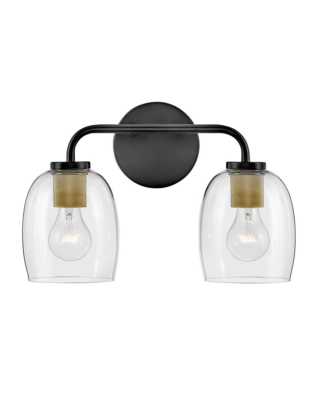 Lark Percy 85012BK Bath Vanity Light 15 in. wide - Black