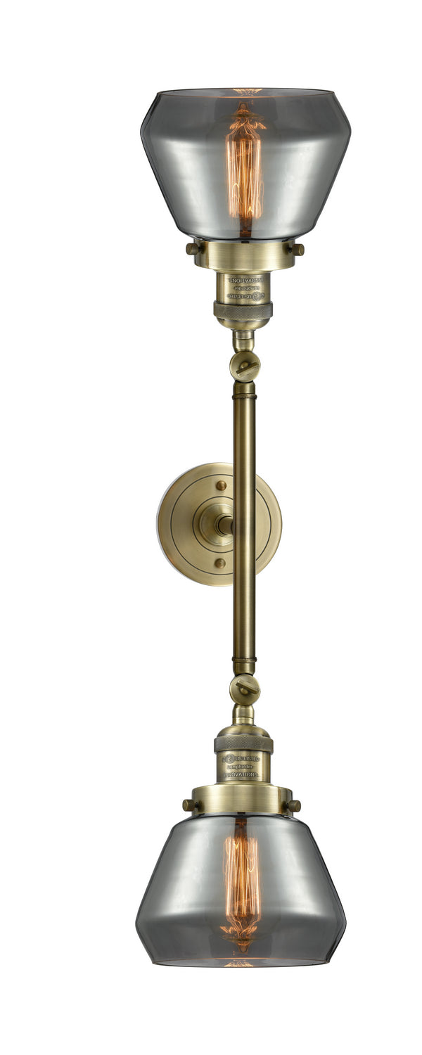 Innovations Franklin Restoration 208L-AB-G173 Bath Vanity Light 7 in. wide - Antique Brass