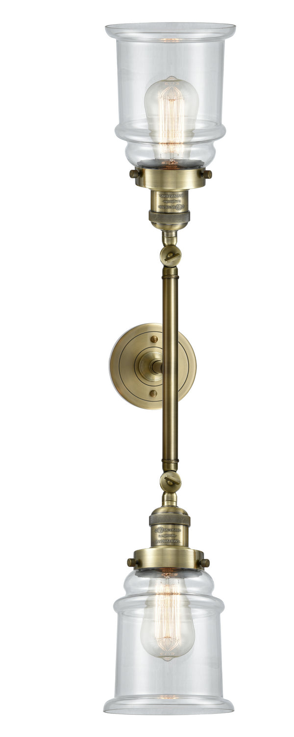 Innovations Franklin Restoration 208L-AB-G182 Bath Vanity Light 6 in. wide - Antique Brass