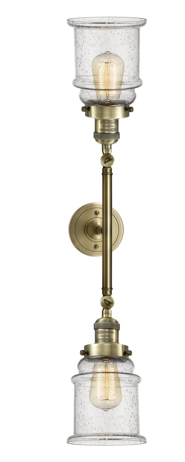 Innovations Franklin Restoration 208L-AB-G184 Bath Vanity Light 6 in. wide - Antique Brass