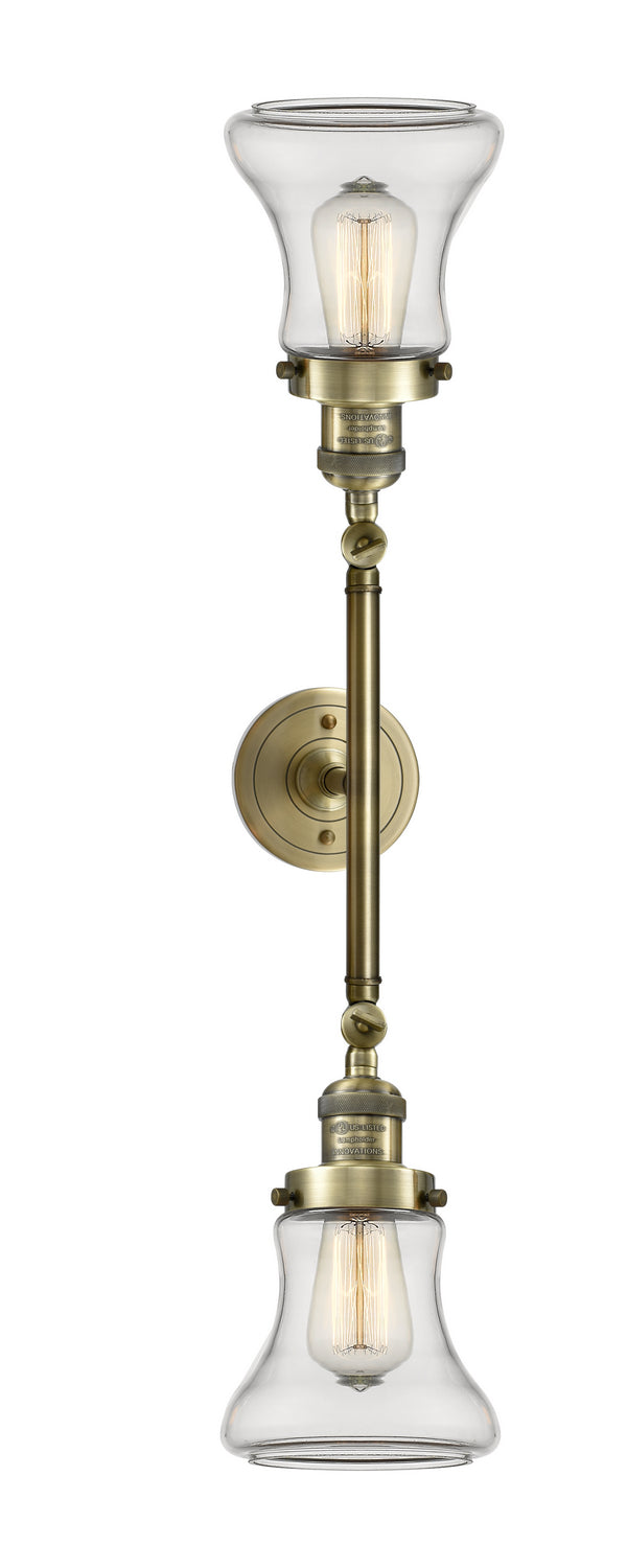 Innovations Franklin Restoration 208L-AB-G192 Bath Vanity Light 7 in. wide - Antique Brass