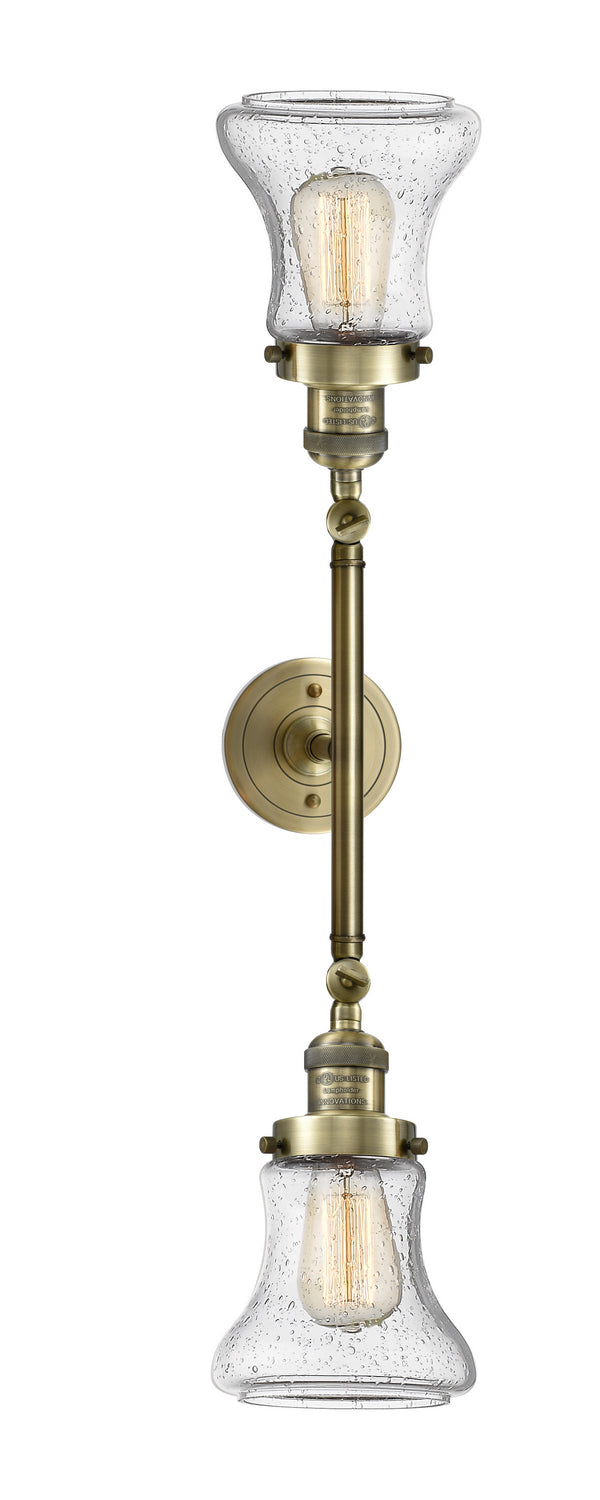 Innovations Franklin Restoration 208L-AB-G194 Bath Vanity Light 7 in. wide - Antique Brass