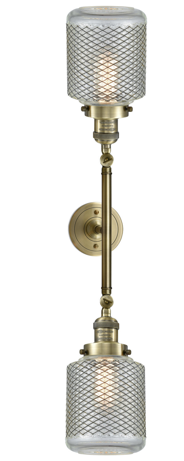 Innovations Franklin Restoration 208L-AB-G262 Bath Vanity Light 6 in. wide - Antique Brass