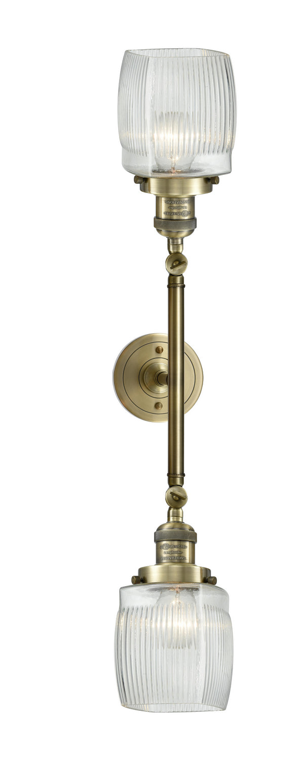 Innovations Franklin Restoration 208L-AB-G302 Bath Vanity Light 6 in. wide - Antique Brass