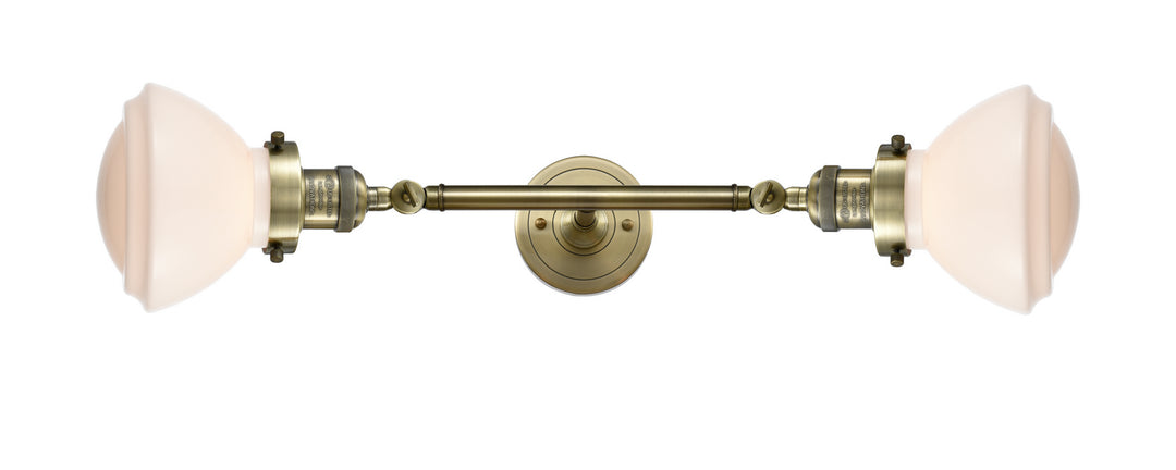 Innovations Franklin Restoration 208L-AB-G321 Bath Vanity Light 7 in. wide - Antique Brass