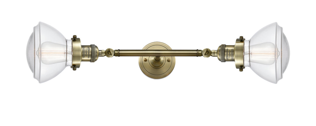 Innovations Franklin Restoration 208L-AB-G322 Bath Vanity Light 7 in. wide - Antique Brass