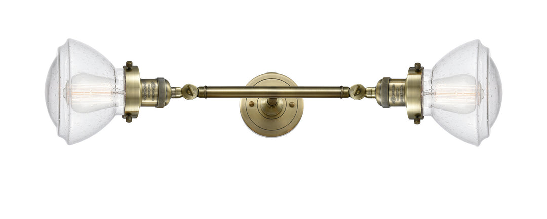 Innovations Franklin Restoration 208L-AB-G324 Bath Vanity Light 7 in. wide - Antique Brass