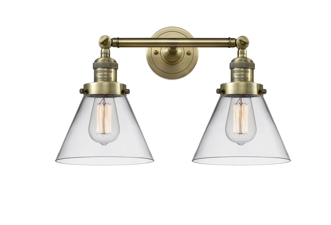 Innovations Franklin Restoration 208L-AB-G42 Bath Vanity Light 8 in. wide - Antique Brass