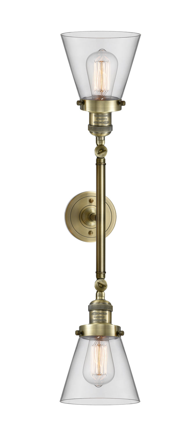 Innovations Franklin Restoration 208L-AB-G62 Bath Vanity Light 7 in. wide - Antique Brass