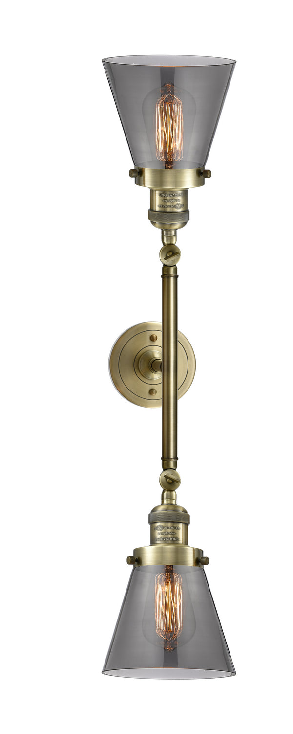 Innovations Franklin Restoration 208L-AB-G63 Bath Vanity Light 7 in. wide - Antique Brass