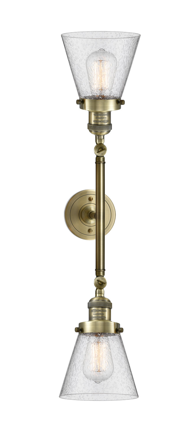 Innovations Franklin Restoration 208L-AB-G64-LED Bath Vanity Light 7 in. wide - Antique Brass