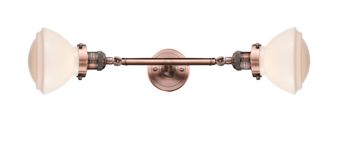 Innovations Franklin Restoration 208L-AC-G321 Bath Vanity Light 7 in. wide - Antique Copper